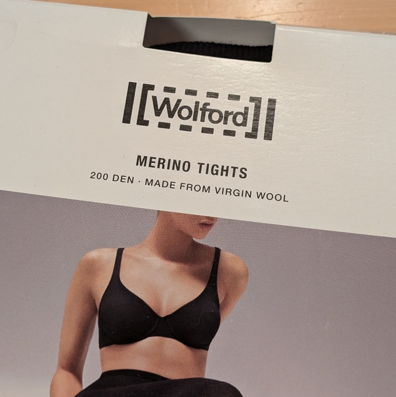 Wolford Luxury Black Merino Tights Size XS -- 200 Den, Made from Virgin Wool - Picture 2 of 6